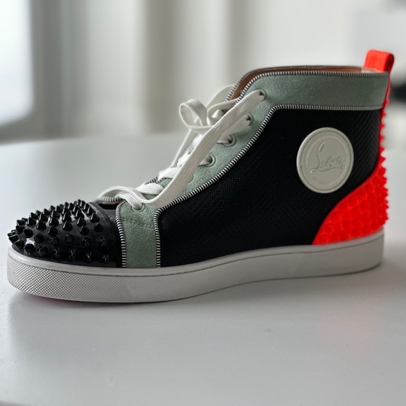 Christian Louboutin Lou Spikes 2 Leather & Sue - Picture 1 of 6